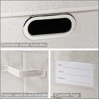 Collapsible Storage Bin with Lid [5 (Beige / M(5-Pack))