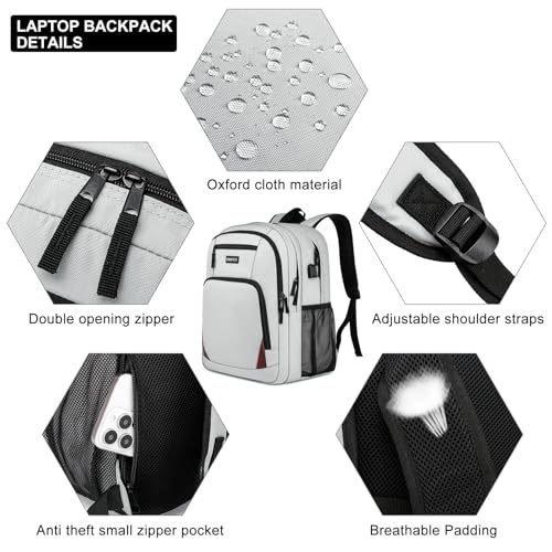 Grey Backpack for School (Grey / 15.6 Inch)