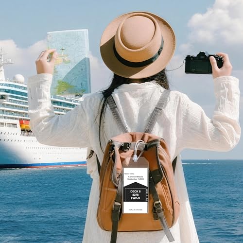 8 Pack Luggage Straps and Cruise Tags Set (Black & Wide)