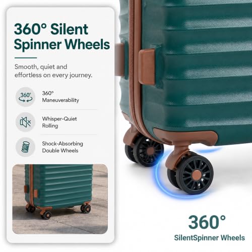 Carry On Luggage 22x14x9 Airline Approved Suitcase with Wheels (Teal / 3 Piece Sets (20/BP/TB))