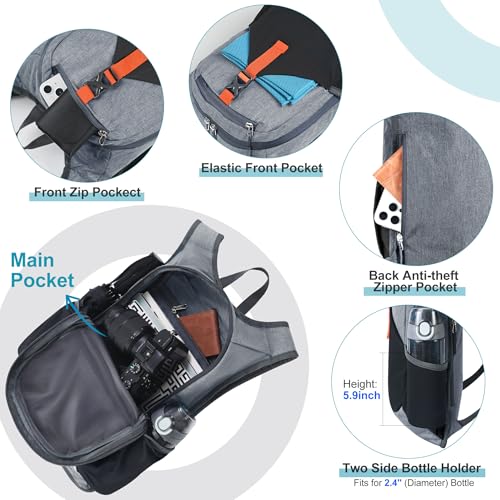 10L Hiking Backpack for Men Women Lightweight Foldable Small Daypack for Travel Camping Outdoor (Grey and Black / 10l)