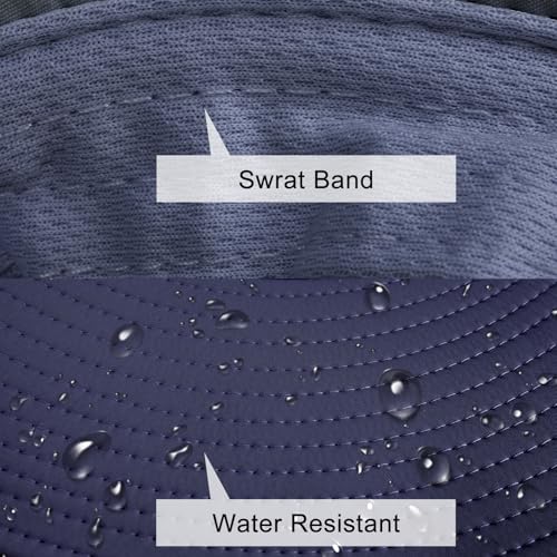 Sun Hats for Men Women Fishing Hat UPF 50+ Breathable Wide Brim Summer UV Protection Hat (1pack-navy Blue)