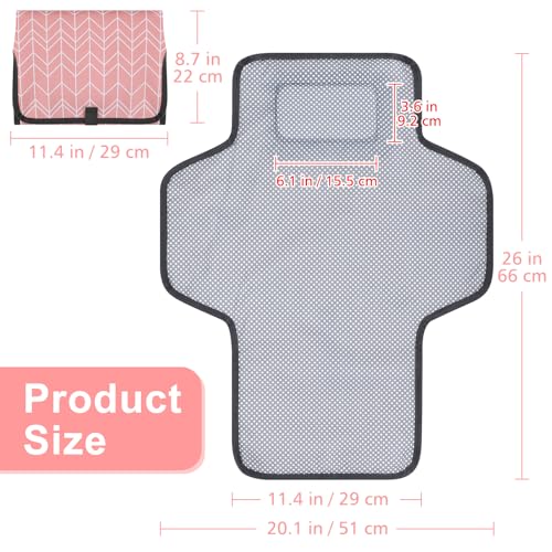 Portable Diaper Changing Pad (Pink Arrow)
