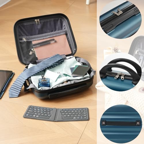 Luggage Sets 6 Piece Hardshell ABS Suitcases with 8 Silent Spinner Wheels Durable and Lightweight Travel Luggage for Family Trips Ink Blue (Ink Blue / 6-piece Set)