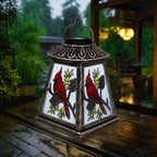 Solar Lantern with Shepherd Hook (Cardinal)