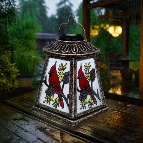 Solar Lantern with Shepherd Hook (Cardinal)