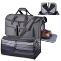 2 in 1 Garment Duffle Bags for Travel Mens Carry (Gray Mesh Storage)