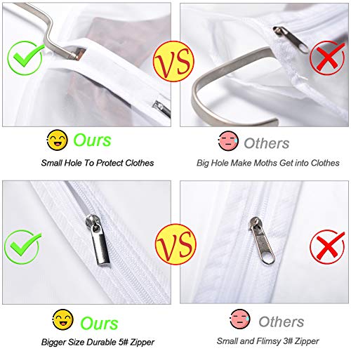 Garment Bags for Hanging Clothes 24"x 60" Coat Covers for Closet Foldable Washable Dress Bags for Hanging Clothes for Long Dress Dance Costumes Suits Gowns Coats (Black / 24''X60'')