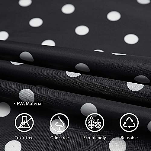 Rain Poncho Jacket Coat Hooded Zipper Style for Women (One Size / Black Dot)