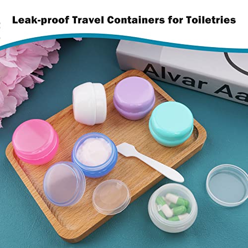 Small Travel Containers Plastic 6 Pieces Travel Jars for Creams (C-6 Pieces)