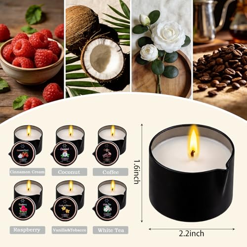 6 Pack Low Temperature Massage Oil Candle Set