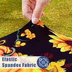 2 Pack Rectangle Spandex 6FT Elastic Fitted Thanksgiving Tablecloth (Rust & Black / 72" x 30" (Rectangular))