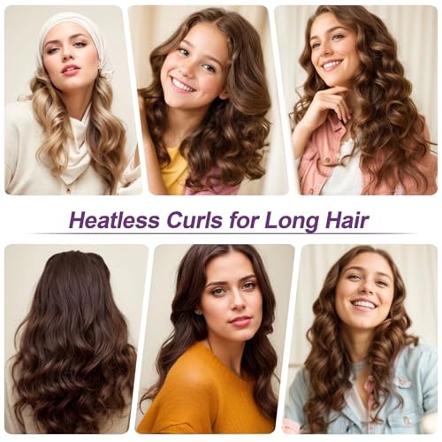 Heatless Curls Overnight Hair Curlers (Dusty Rose(Pack of 4))