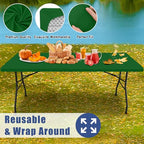 2 Pack Rectangle Spandex Fitted Table Cloth (Emerald Green / 72" x 18" (Rectangular))
