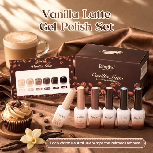 Beetles Brown Nude Fall Jelly Gel Nail Polish Set (A - Brown Nude Pink | Vanilla Latte)
