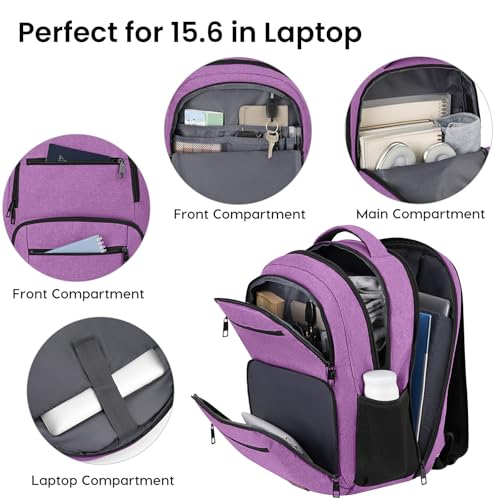 Backpack for Girls Women (Purple / 15.6 Inch)