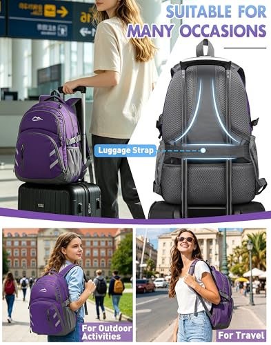 Extra Large Backpack Bookbag for College Laptop Travel (17 Inch / Azalea Purple)