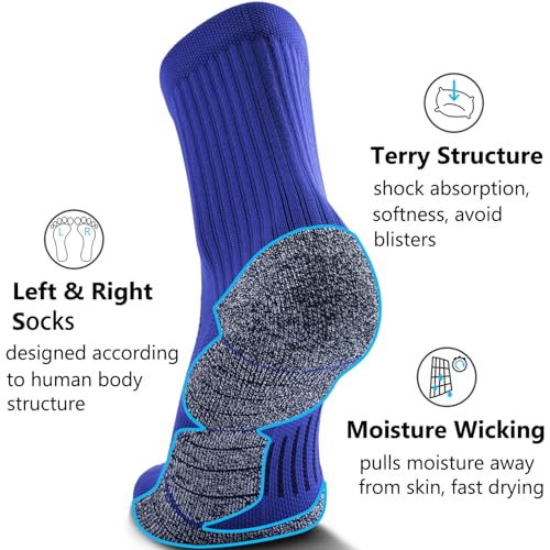 Unisex Cushioned Compression Sport Quarter Socks (X-Large / 4-pairs Royal Blue)