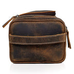 Leather Toiletry Bag for Men (BROWN / Men's Toiletry Bag)