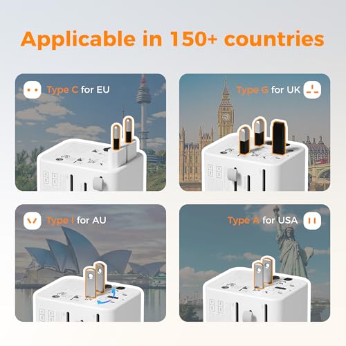 Universal Travel Adapter (Grey&White-20W)