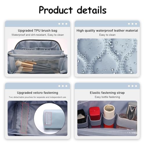 Travel Makeup Bag Cosmetic Bags for Women (H-4-Blue)