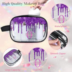 Personalized Transparent Makeup Bag with Name (Deep Purple)