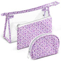 3 Pieces Purple Makeup Bags (3pcs SML)