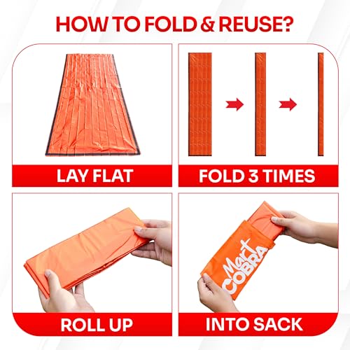 Emergency Sleeping Bag Mylar Thermal Bivy Survival Gear & Supplies Foil ([1 Pack])