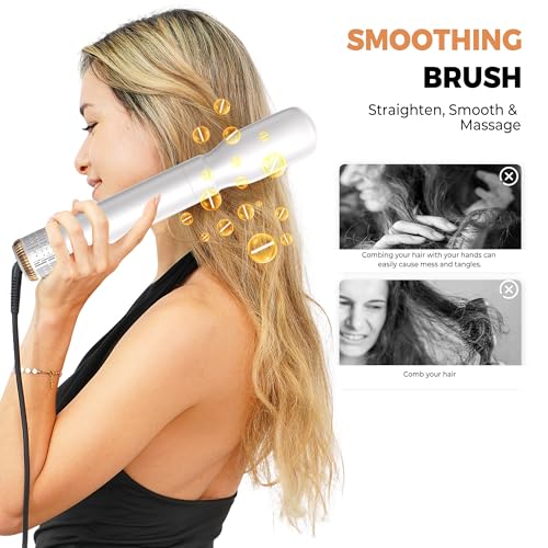 5 in 1 Hair Dryer Brush Set (White Gold)