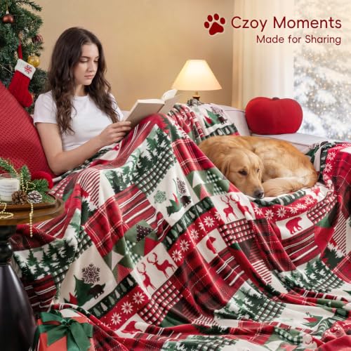 Christmas Fleece Blanket King (Christmas Plaid / King(108" X 90"))