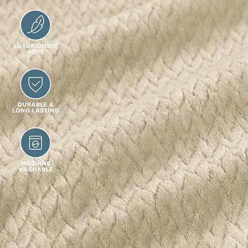 Fleece Blanket Luxury Microplush (Twin/Twin XL / 27 - Chevron Oyster)