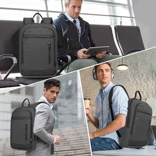 Business Backpack for Men Lightweight Commute Laptop Backpack Anti (17.3" / Classic / Grey)