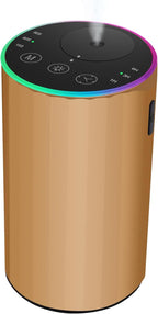 Waterless Essential Oil Diffuser, Battery Powered Mini Scent Air Machine, Aromatherapy Mist Diffuser for Home Room Car Office (Gold)