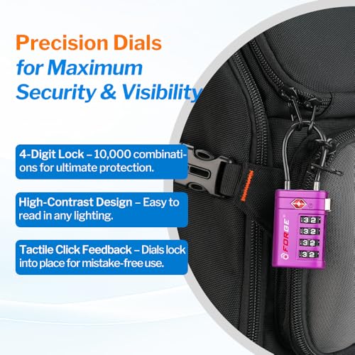 Open Alert TSA Approved Luggage Locks (Purple 2 PK)