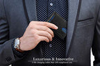 RFID Blocking Slim Bifold Genuine Leather Minimalist Front Pocket Wallets for Men with Money Clip Thin Mens (Jet Black 1.0)