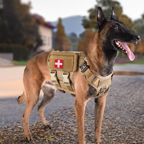 Tactical Molle Admin Pouch Utility Laser Cut EDC Tool Pouch Bag Horizontal Modular Pouches Include US Flag Patch and Keychain (Tan)