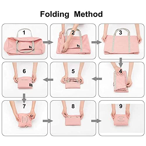 Foldable Travel Duffel Bag (2Pack -Pink Blue)