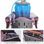 Hiking Hydration Backpack with 2L (Purple-3L Water Bladder)