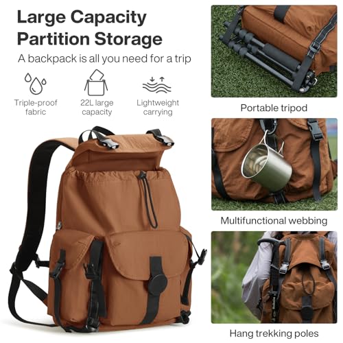 Travel Backpack for Women Men (Brown / 18 Inch)
