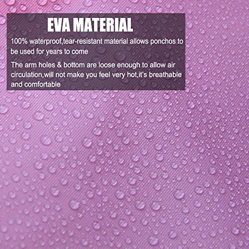 Rain Ponchos for Adults (One Size / Pink)