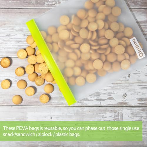 Reusable Gallon Food Storage Bags (10 Pack - 10 Galloon / A1.Orange/Blue/Yellow)