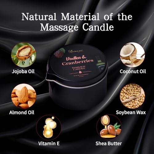 Massage Candle 3 Pack Natural Essential Body Oil Home SPA 6.9 oz