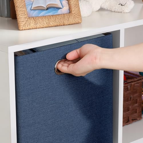 13x13x13 Storage Cube Basket Bins (13×13×13/4pcs / Army Blue)