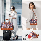 Weekender Bag for Women (Large / 8-Purple Leaf)