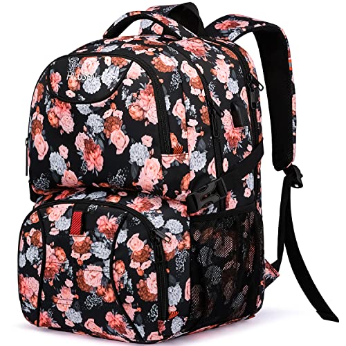 Lunch Backpack for Women (Black Pink)