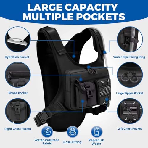 USA Patent Running Hydration Vest Backpack (Black / Standard)