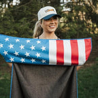 Athletic Running Towel (American Flag W/ Snaps)