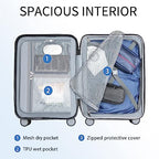 Carry On Luggage Suitcase Rolling Luggage (White)