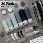 20 Pack Travel Bottles for Toiletries (Grey)