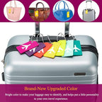 6 Pack Silicone Luggage Tags for Suitcases (Set of 6 / Cranberry)